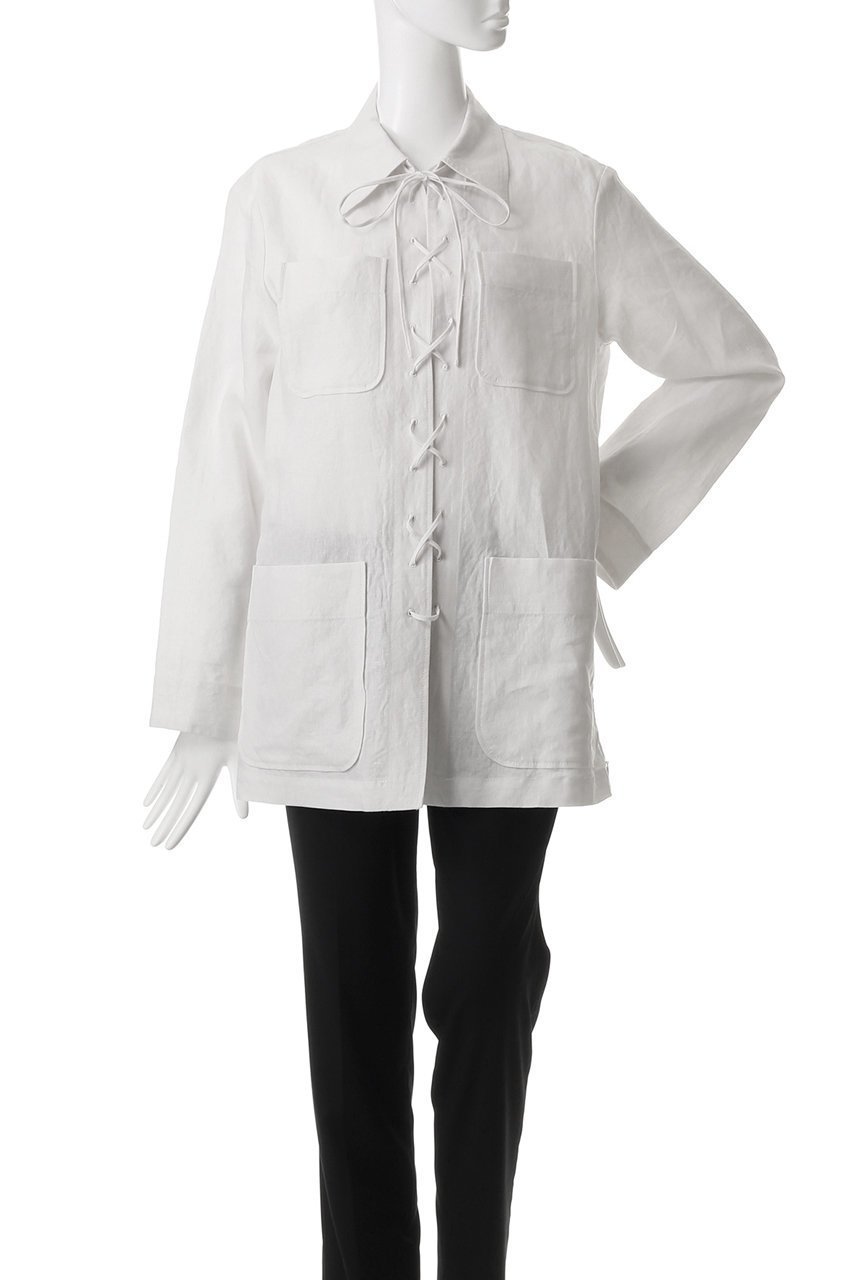 【アンスクリア/INSCRIRE】のリネン レースアップシャツ 人気、トレンドファッション・服の通販 founy(ファニー) 　ファッション　Fashion　レディースファッション　Fashion for Women　トップス・カットソー　Cut & Sew Tops　シャツ・ブラウス・オフィスカジュアル　Elegant Blouses & Button-Ups　スリーブ　Sleeve, Long Sleeve / Short Sleeve　センター　Center, Center Line　ポケット　Pocket, Pocket Detail　リネン　Linen, Linen Fabric　ロング　Long, Long-Length　エレガント 上品　Elegant　other-2|ID: prp329100004384994 ipo3291000000034955309