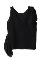 【ニアー ニッポン/near.nippon】のペーパーヤーン フリンジタンクトップ ブラック|ID: prp329100004384998 ipo3291000000034957304