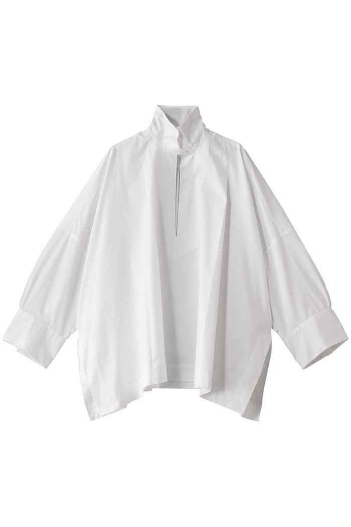 【イレーヴ/YLEVE】の【YLEVE×BOURRIENNE】コットンタイプライターポンチョシャツ/MA インテリア・キッズ・メンズ・レディースファッション・服の通販 founy(ファニー) https://founy.com/ ファッション Fashion レディースファッション Fashion for Women アウター Coat / Outerwear Collection ポンチョ・ケープコート Ponchos & Capes トップス・カットソー Cut & Sew Tops シャツ・ブラウス・オフィスカジュアル Elegant Blouses & Button-Ups スタンド Stand Collar, Upright Stand スリット Slit, Slit Detail スリーブ Sleeve, Long Sleeve / Short Sleeve タイプライター Typewriter Fabric, Crisp Cotton モダン Modern, Contemporary ロング Long, Long-Length エレガント 上品 Elegant |ID: prp329100004385003 ipo3291000000032863324