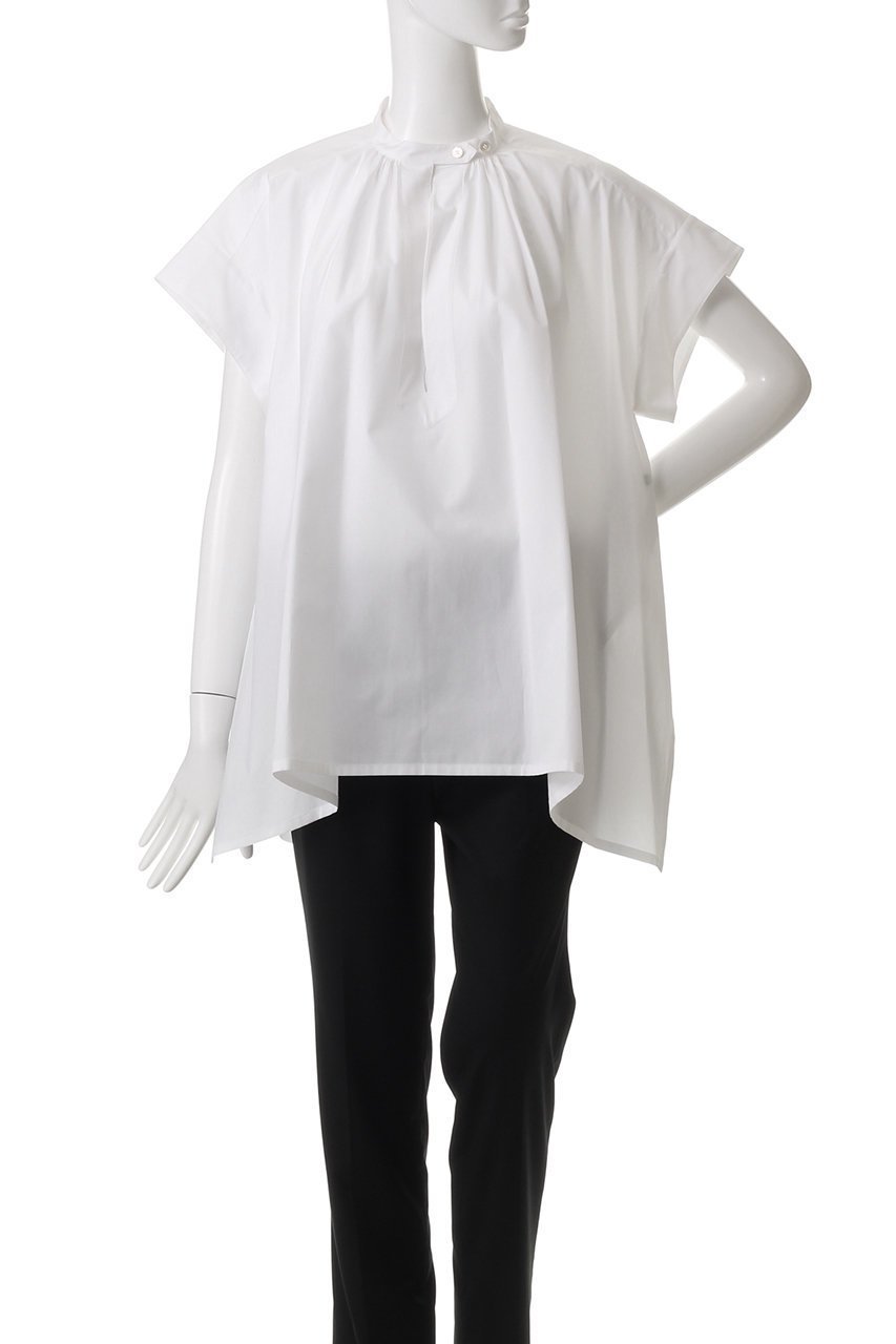 【イレーヴ/YLEVE】の【YLEVE×BOURRIENNE】コットン タイプライターシャツ/KADO 人気、トレンドファッション・服の通販 founy(ファニー) 　ファッション　Fashion　レディースファッション　Fashion for Women　トップス・カットソー　Cut & Sew Tops　シャツ・ブラウス・オフィスカジュアル　Elegant Blouses & Button-Ups　ショート　Short, Short Length　スリーブ　Sleeve, Long Sleeve / Short Sleeve　タイプライター　Typewriter Fabric, Crisp Cotton　ドレープ　Drape, Draping Fabric　フェミニン　Feminine, Girly　モダン　Modern, Contemporary　other-2|ID: prp329100004385004 ipo3291000000033821741