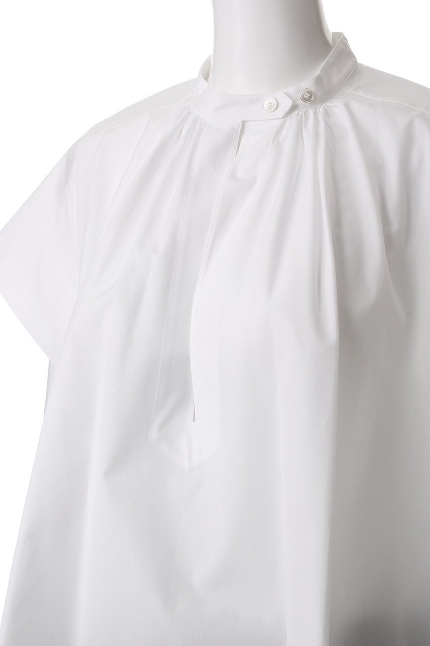 【イレーヴ/YLEVE】の【YLEVE×BOURRIENNE】コットン タイプライターシャツ/KADO 人気、トレンドファッション・服の通販 founy(ファニー) 　ファッション　Fashion　レディースファッション　Fashion for Women　トップス・カットソー　Cut & Sew Tops　シャツ・ブラウス・オフィスカジュアル　Elegant Blouses & Button-Ups　ショート　Short, Short Length　スリーブ　Sleeve, Long Sleeve / Short Sleeve　タイプライター　Typewriter Fabric, Crisp Cotton　ドレープ　Drape, Draping Fabric　フェミニン　Feminine, Girly　モダン　Modern, Contemporary　other-5|ID: prp329100004385004 ipo3291000000033821744