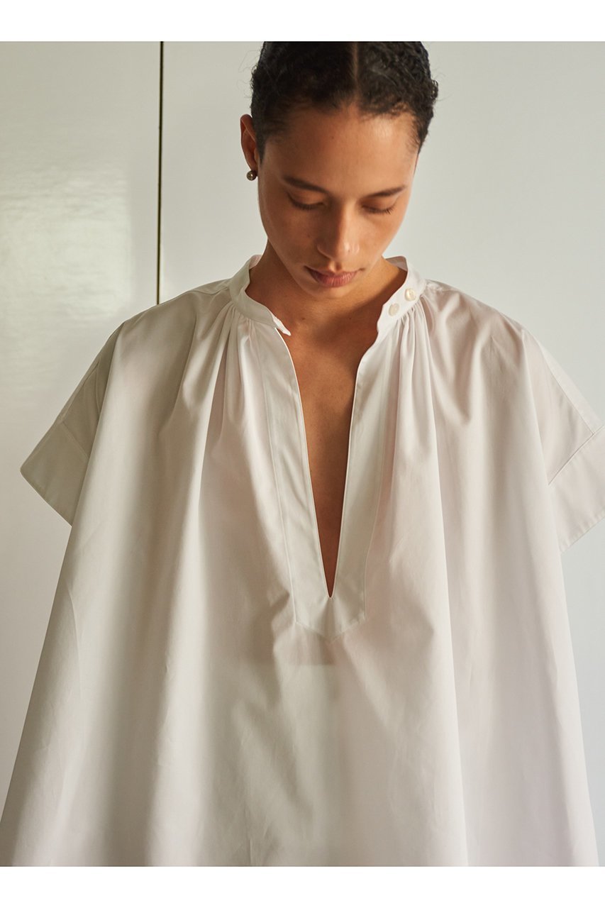 【イレーヴ/YLEVE】の【YLEVE×BOURRIENNE】コットン タイプライターシャツ/KADO 人気、トレンドファッション・服の通販 founy(ファニー) 　ファッション　Fashion　レディースファッション　Fashion for Women　トップス・カットソー　Cut & Sew Tops　シャツ・ブラウス・オフィスカジュアル　Elegant Blouses & Button-Ups　ショート　Short, Short Length　スリーブ　Sleeve, Long Sleeve / Short Sleeve　タイプライター　Typewriter Fabric, Crisp Cotton　ドレープ　Drape, Draping Fabric　フェミニン　Feminine, Girly　モダン　Modern, Contemporary　other-7|ID: prp329100004385004 ipo3291000000033821746