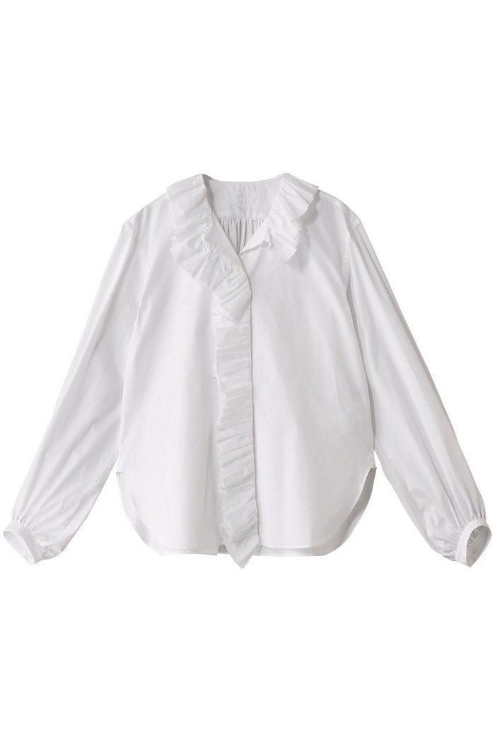 【イレーヴ/YLEVE】の【YLEVE×BOURRIENNE】コットン タイプライター ラッフルブラウス/NAMI インテリア・キッズ・メンズ・レディースファッション・服の通販 founy(ファニー) https://founy.com/ ファッション Fashion レディースファッション Fashion for Women トップス・カットソー Cut & Sew Tops シャツ・ブラウス・オフィスカジュアル Elegant Blouses & Button-Ups オケージョン Occasion Wear コラボ Collaboration, Collab スリーブ Sleeve, Long Sleeve / Short Sleeve タイプライター Typewriter Fabric, Crisp Cotton ラッフル Ruffle, Frill ロング Long, Long-Length |ID: prp329100004385005 ipo3291000000032863414