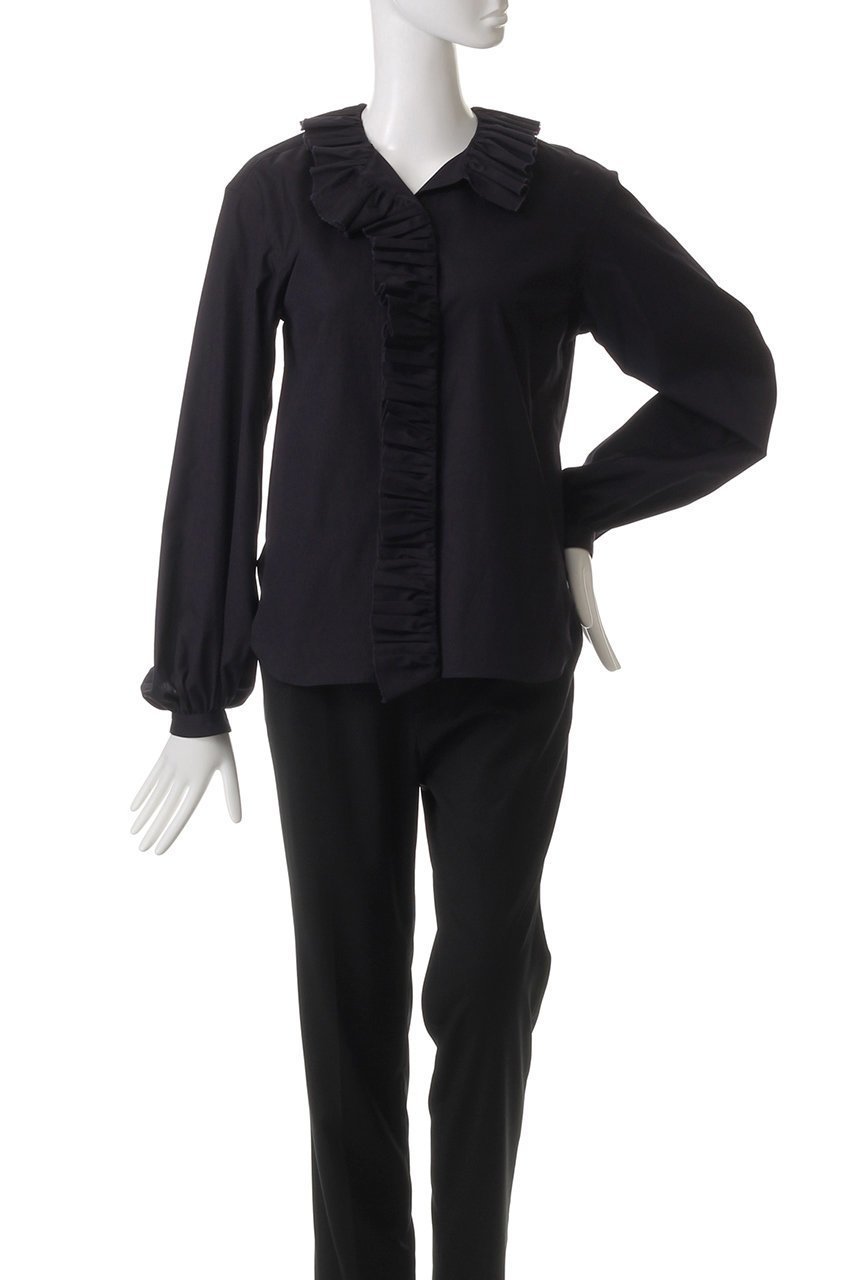【イレーヴ/YLEVE】の【YLEVE×BOURRIENNE】コットン タイプライター ラッフルブラウス/NAMI 人気、トレンドファッション・服の通販 founy(ファニー) 　ファッション　Fashion　レディースファッション　Fashion for Women　トップス・カットソー　Cut & Sew Tops　シャツ・ブラウス・オフィスカジュアル　Elegant Blouses & Button-Ups　オケージョン　Occasion Wear　コラボ　Collaboration, Collab　スリーブ　Sleeve, Long Sleeve / Short Sleeve　タイプライター　Typewriter Fabric, Crisp Cotton　ラッフル　Ruffle, Frill　ロング　Long, Long-Length　other-2|ID: prp329100004385005 ipo3291000000032863430