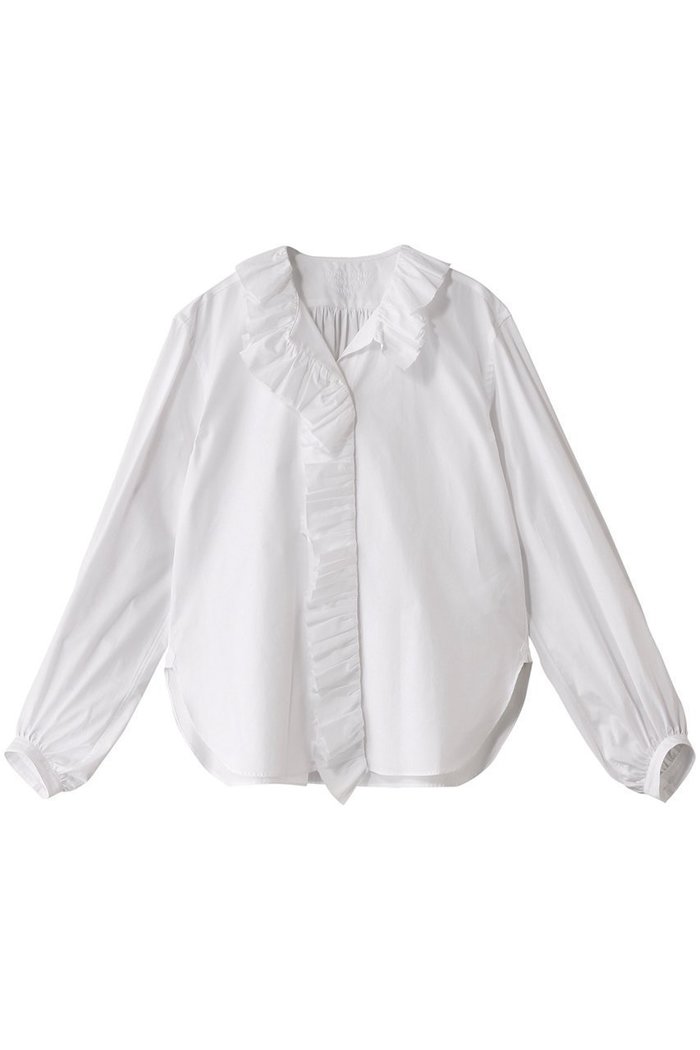 【イレーヴ/YLEVE】の【YLEVE×BOURRIENNE】コットン タイプライター ラッフルブラウス/NAMI インテリア・キッズ・メンズ・レディースファッション・服の通販 founy(ファニー) https://founy.com/ ファッション Fashion レディースファッション Fashion for Women トップス・カットソー Cut & Sew Tops シャツ・ブラウス・オフィスカジュアル Elegant Blouses & Button-Ups オケージョン Occasion Wear コラボ Collaboration, Collab スリーブ Sleeve, Long Sleeve / Short Sleeve タイプライター Typewriter Fabric, Crisp Cotton ラッフル Ruffle, Frill ロング Long, Long-Length |ID: prp329100004385005 ipo3291000000035822846