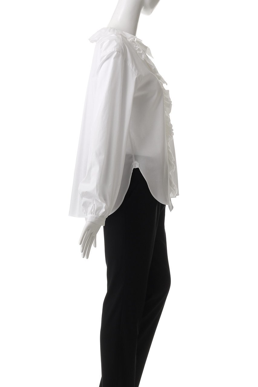 【イレーヴ/YLEVE】の【YLEVE×BOURRIENNE】コットン タイプライター ラッフルブラウス/NAMI 人気、トレンドファッション・服の通販 founy(ファニー) 　ファッション　Fashion　レディースファッション　Fashion for Women　トップス・カットソー　Cut & Sew Tops　シャツ・ブラウス・オフィスカジュアル　Elegant Blouses & Button-Ups　オケージョン　Occasion Wear　コラボ　Collaboration, Collab　スリーブ　Sleeve, Long Sleeve / Short Sleeve　タイプライター　Typewriter Fabric, Crisp Cotton　ラッフル　Ruffle, Frill　ロング　Long, Long-Length　other-3|ID: prp329100004385005 ipo3291000000035822849