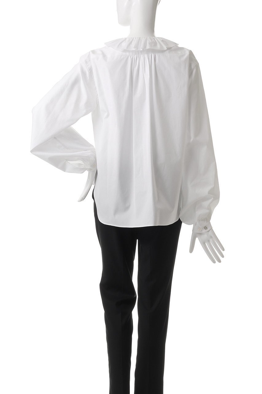 【イレーヴ/YLEVE】の【YLEVE×BOURRIENNE】コットン タイプライター ラッフルブラウス/NAMI 人気、トレンドファッション・服の通販 founy(ファニー) 　ファッション　Fashion　レディースファッション　Fashion for Women　トップス・カットソー　Cut & Sew Tops　シャツ・ブラウス・オフィスカジュアル　Elegant Blouses & Button-Ups　オケージョン　Occasion Wear　コラボ　Collaboration, Collab　スリーブ　Sleeve, Long Sleeve / Short Sleeve　タイプライター　Typewriter Fabric, Crisp Cotton　ラッフル　Ruffle, Frill　ロング　Long, Long-Length　other-4|ID: prp329100004385005 ipo3291000000035822850