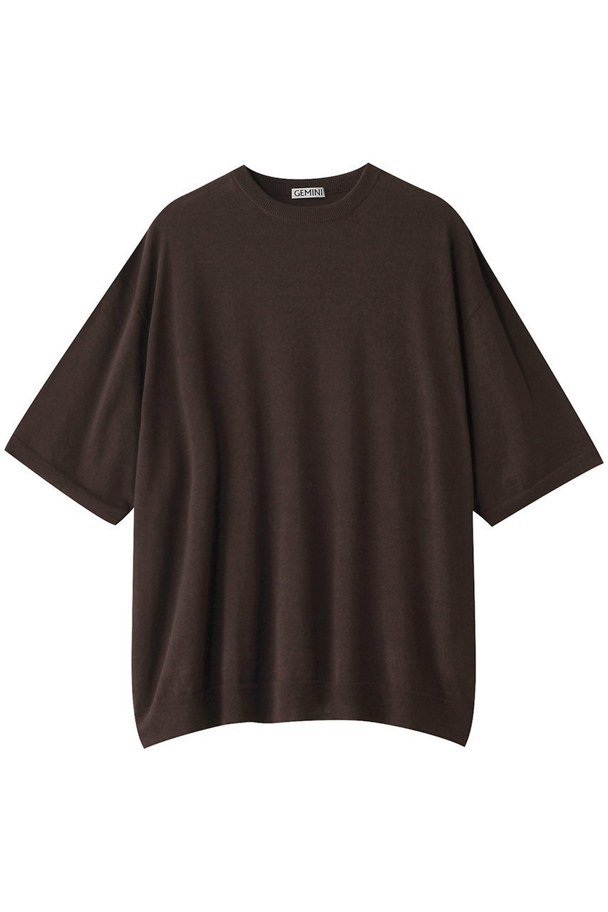 【ウィムガゼット/Whim Gazette】の【GEMINI】ニットTシャツ インテリア・キッズ・メンズ・レディースファッション・服の通販 founy(ファニー) 　ファッション　Fashion　レディースファッション　Fashion for Women　トップス・カットソー　Cut & Sew Tops　ニット　Knit Tops & Sweaters　シャツ・ブラウス・オフィスカジュアル　Elegant Blouses & Button-Ups　ロングTシャツ・Tシャツ　Longline T-Shirts & Tees　カジュアルプルオーバー・ニットトップス　Pullovers & Knit Tops / Casual Pullovers　シンプル　Simple, Minimal　デニム　Denim, Jeans Material　リラックス　Relax, Relaxed Fit　夏　Summer　春　Spring　S/S・春夏　SS, Spring/Summer, Warm Season　ブラウン|ID: prp329100004385006 ipo3291000000032950906