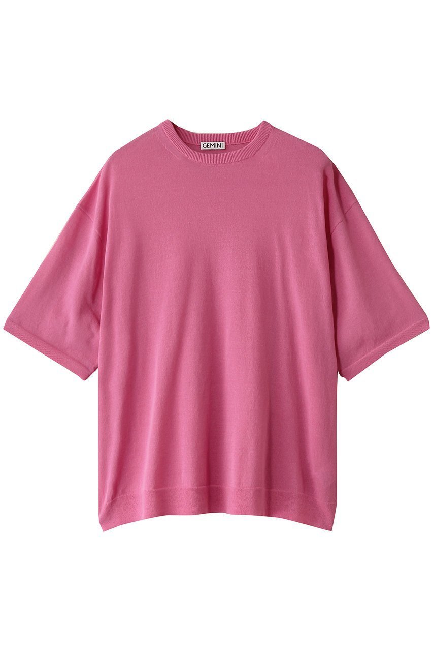 【ウィムガゼット/Whim Gazette】の【GEMINI】ニットTシャツ インテリア・キッズ・メンズ・レディースファッション・服の通販 founy(ファニー) 　ファッション　Fashion　レディースファッション　Fashion for Women　トップス・カットソー　Cut & Sew Tops　ニット　Knit Tops & Sweaters　シャツ・ブラウス・オフィスカジュアル　Elegant Blouses & Button-Ups　ロングTシャツ・Tシャツ　Longline T-Shirts & Tees　カジュアルプルオーバー・ニットトップス　Pullovers & Knit Tops / Casual Pullovers　シンプル　Simple, Minimal　デニム　Denim, Jeans Material　リラックス　Relax, Relaxed Fit　夏　Summer　春　Spring　S/S・春夏　SS, Spring/Summer, Warm Season　ピンク|ID: prp329100004385006 ipo3291000000032950913