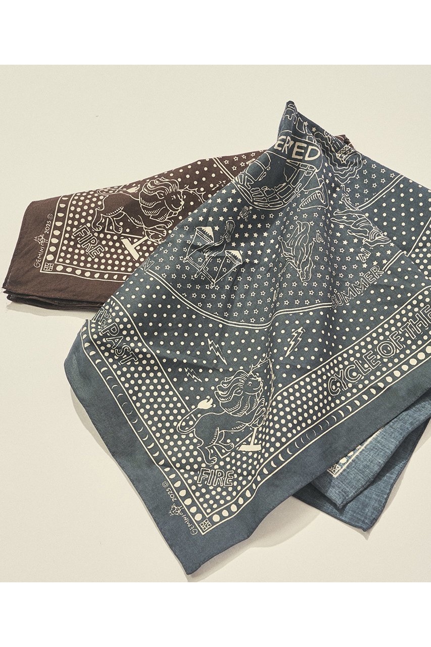 【ウィムガゼット/Whim Gazette】の【GEMINI】バンダナ 人気、トレンドファッション・服の通販 founy(ファニー) 　ファッション　Fashion　レディースファッション　Fashion for Women　レイングッズ・傘・晴雨兼用傘　Umbrellas & Rain Gear　ドット　Polka Dot, Dot Pattern　ハンカチ　Handkerchief, Hanky　バンダナ　Bandana, Head Scarf　プリント　Print, Printed Pattern　モチーフ　Motif, Design Theme　傘　Umbrella, Parasol　時計　Watch, Wristwatch　other-6|ID: prp329100004385024 ipo3291000000032801647
