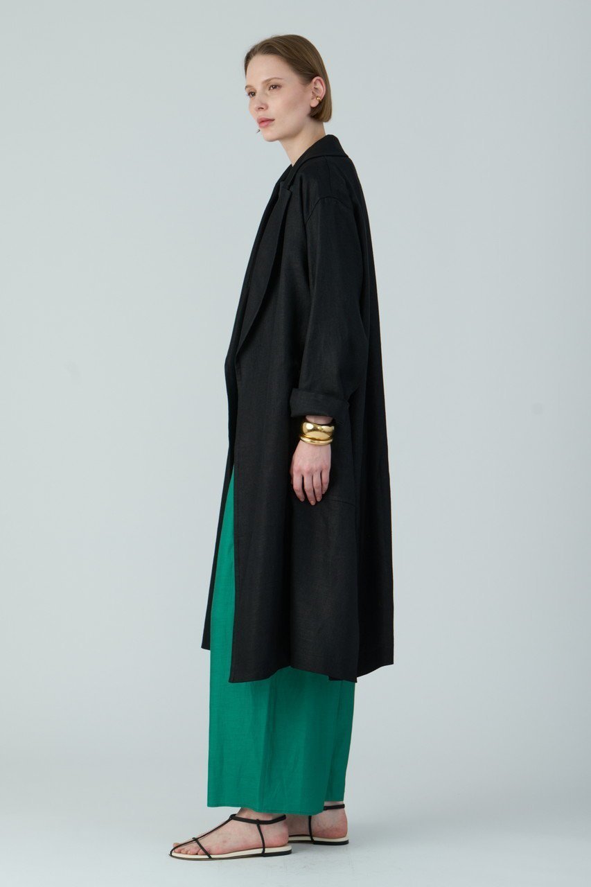 【ハウス オブ ロータス/HOUSE OF LOTUS】のリネンオックスコート 人気、トレンドファッション・服の通販 founy(ファニー) 　ファッション　Fashion　レディースファッション　Fashion for Women　アウター　Coat / Outerwear Collection　コート・ロングコート・ピーコート　Long Coats, Peacoats & More　スリット　Slit, Slit Detail　リネン　Linen, Linen Fabric　ロング　Long, Long-Length　エレガント 上品　Elegant　other-8|ID: prp329100004385029 ipo3291000000032927029
