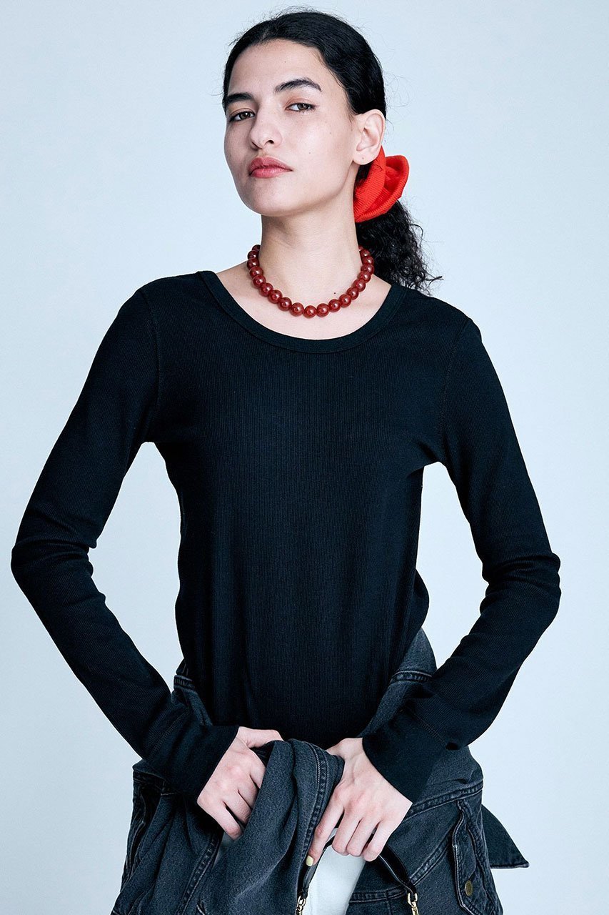 【ブリル/BRILL】のリブカットロングスリーブプルオーバー インテリア・キッズ・メンズ・レディースファッション・服の通販 founy(ファニー) 　ファッション　Fashion　レディースファッション　Fashion for Women　トップス・カットソー　Cut & Sew Tops　シャツ・ブラウス・オフィスカジュアル　Elegant Blouses & Button-Ups　ロングTシャツ・Tシャツ　Longline T-Shirts & Tees　カジュアルプルオーバー・ニットトップス　Pullovers & Knit Tops / Casual Pullovers　カットソー・ベーシックTシャツ　Cut-and-Sewn Tops / Stretch Tees & Basics　インナー　Innerwear　シンプル　Simple, Minimal　ストレッチ　Stretch, Stretchy Fabric　スリーブ　Sleeve, Long Sleeve / Short Sleeve　テレコ　Ribbed, Rib Stitch　ロング　Long, Long-Length　ブラック|ID: prp329100004385038 ipo3291000000032870238