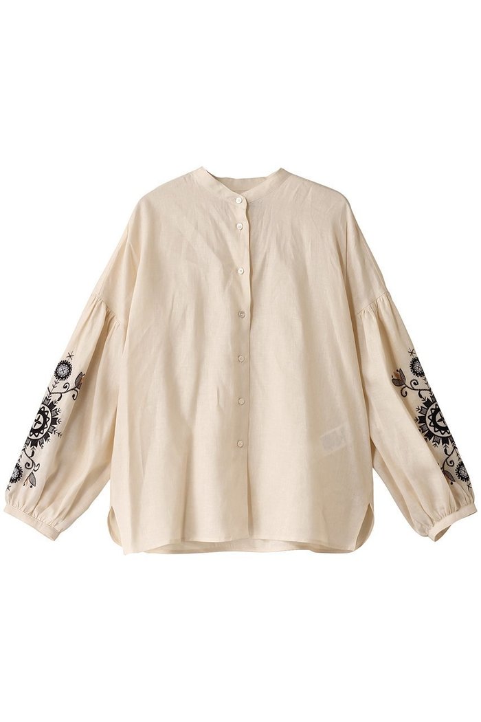 【マックスマーラ/Max Mara】の【Weekend Max Mara】ILEX リネン刺しゅうノーカラーブラウス インテリア・キッズ・メンズ・レディースファッション・服の通販 founy(ファニー) https://founy.com/ ファッション Fashion レディースファッション Fashion for Women トップス・カットソー Cut & Sew Tops シャツ・ブラウス・オフィスカジュアル Elegant Blouses & Button-Ups スリーブ Sleeve, Long Sleeve / Short Sleeve リネン Linen, Linen Fabric ロング Long, Long-Length ヴィンテージ Vintage Style 今季 This Season, Current Season 夏 Summer 春 Spring S/S・春夏 SS, Spring/Summer, Warm Season |ID: prp329100004385057 ipo3291000000032867161