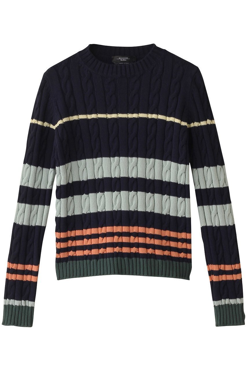 【マックスマーラ/Max Mara】の【Weekend Max Mara】ZORRO マルチボーダーニットセーター 人気、トレンドファッション・服の通販 founy(ファニー) 　ファッション　Fashion　レディースファッション　Fashion for Women　トップス・カットソー　Cut & Sew Tops　ニット　Knit Tops & Sweaters　カジュアルプルオーバー・ニットトップス　Pullovers & Knit Tops / Casual Pullovers　センター　Center, Center Line　セーター　Sweater, Knitwear　フィット　Fit, Slim Fit　フレア　Flare, Flared　ボーダー　Border, Stripe　 other-1|ID: prp329100004385058 ipo3291000000032950709