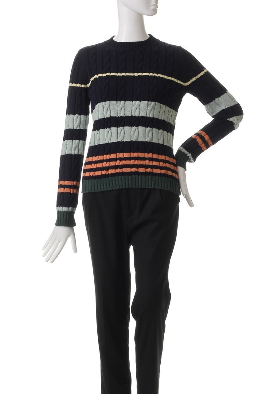 【マックスマーラ/Max Mara】の【Weekend Max Mara】ZORRO マルチボーダーニットセーター 人気、トレンドファッション・服の通販 founy(ファニー) 　ファッション　Fashion　レディースファッション　Fashion for Women　トップス・カットソー　Cut & Sew Tops　ニット　Knit Tops & Sweaters　カジュアルプルオーバー・ニットトップス　Pullovers & Knit Tops / Casual Pullovers　センター　Center, Center Line　セーター　Sweater, Knitwear　フィット　Fit, Slim Fit　フレア　Flare, Flared　ボーダー　Border, Stripe　other-2|ID: prp329100004385058 ipo3291000000032950717