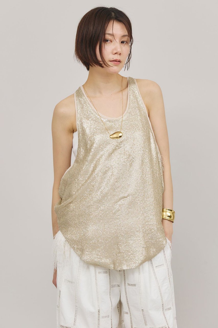 【カレンソロジー/Curensology】のスパングルタンクトップ 人気、トレンドファッション・服の通販 founy(ファニー) 　ファッション　Fashion　レディースファッション　Ladies' Fashion Online　トップス・カットソー　Tops/Tshirt　キャミソール / ノースリーブ　No Sleeves　シャツ/ブラウス　Shirts/Blouses　ロング / Tシャツ　T-Shirts　カットソー　Cut and Sewn　インド　India　キャミソール　Camisole　スパンコール　Sequins　タンク　Tank　ドレープ　Drape　再入荷　Restock/Back In Stock/Re Arrival　other-3|ID: prp329100004385061 ipo3291000000032613618