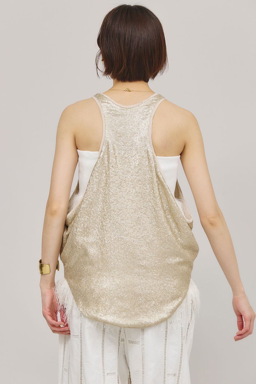 【カレンソロジー/Curensology】のスパングルタンクトップ 人気、トレンドファッション・服の通販 founy(ファニー) 　ファッション　Fashion　レディースファッション　Ladies' Fashion Online　トップス・カットソー　Tops/Tshirt　キャミソール / ノースリーブ　No Sleeves　シャツ/ブラウス　Shirts/Blouses　ロング / Tシャツ　T-Shirts　カットソー　Cut and Sewn　インド　India　キャミソール　Camisole　スパンコール　Sequins　タンク　Tank　ドレープ　Drape　再入荷　Restock/Back In Stock/Re Arrival　other-4|ID: prp329100004385061 ipo3291000000032613619