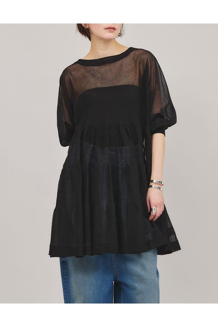 【カレンソロジー/Curensology】のシアーティアードニットプルオーバー インテリア・キッズ・メンズ・レディースファッション・服の通販 founy(ファニー) https://founy.com/ ファッション Fashion レディースファッション WOMEN トップス・カットソー Tops/Tshirt ニット Knit Tops プルオーバー Pullover アクセサリー Accessories チュニック Tunic ティアード Tiered 夏 Summer |ID: prp329100004385063 ipo3291000000030648508