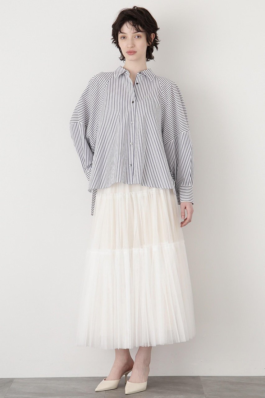 【ヒューエルミュージアム/hueLe Museum】の【STUMBLY】Tulle Pleats Layered インテリア・キッズ・メンズ・レディースファッション・服の通販 founy(ファニー) 　ファッション　Fashion　レディースファッション　WOMEN　スカート　Skirt　ロングスカート　Long Skirt　チュール　Tulle　フェミニン　Feminine　プリーツ　Pleats　リュクス　Luxe　ロング　Long　夏　Summer　春　Spring　S/S・春夏　Ss・Spring/Summer　ホワイト|ID: prp329100004385070 ipo3291000000031874610