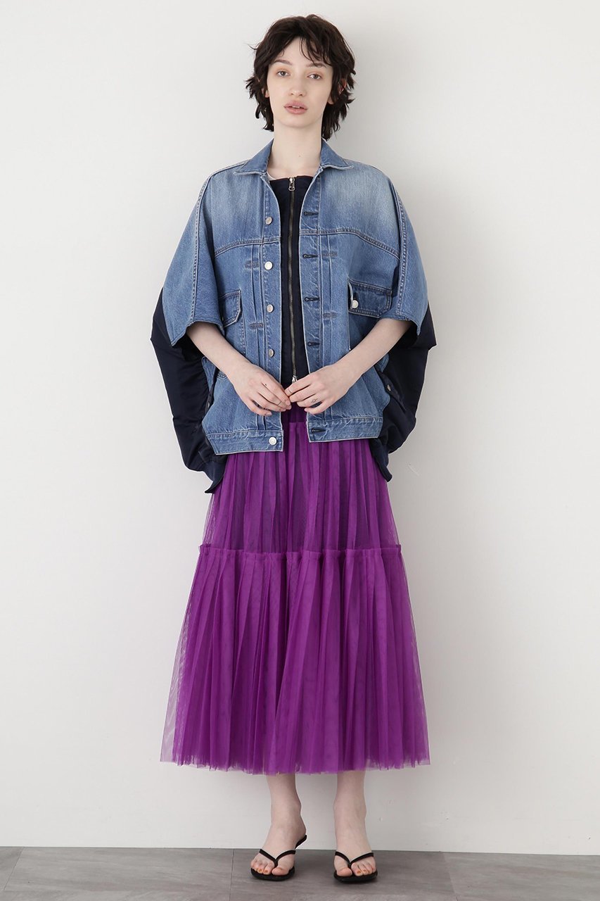 【ヒューエルミュージアム/hueLe Museum】の【STUMBLY】Tulle Pleats Layered インテリア・キッズ・メンズ・レディースファッション・服の通販 founy(ファニー) 　ファッション　Fashion　レディースファッション　WOMEN　スカート　Skirt　ロングスカート　Long Skirt　チュール　Tulle　フェミニン　Feminine　プリーツ　Pleats　リュクス　Luxe　ロング　Long　夏　Summer　春　Spring　S/S・春夏　Ss・Spring/Summer　パープル|ID: prp329100004385070 ipo3291000000031874611