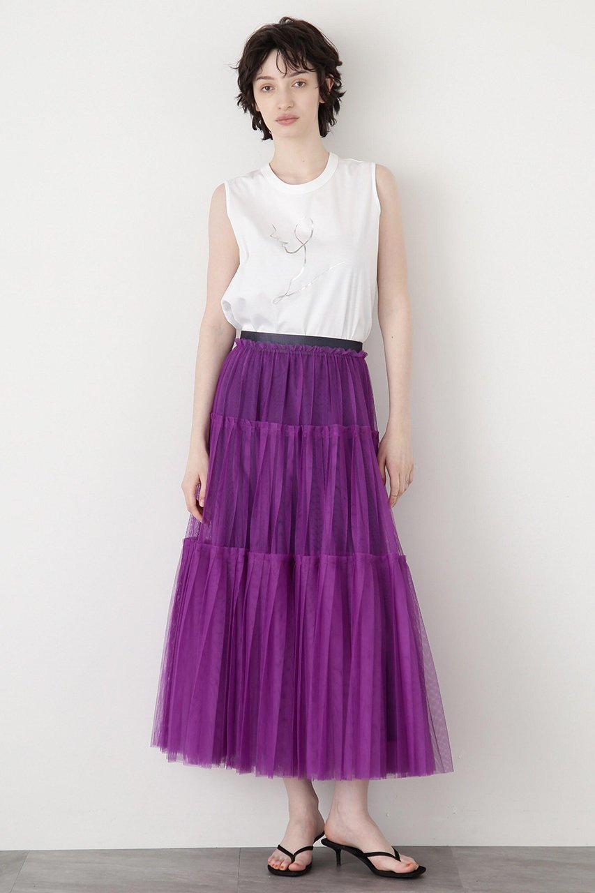 【ヒューエルミュージアム/hueLe Museum】の【STUMBLY】Tulle Pleats Layered 人気、トレンドファッション・服の通販 founy(ファニー) 　ファッション　Fashion　レディースファッション　Fashion for Women　スカート　Skirts　ロングスカート　Long Skirts / Maxi & Midi Skirts　チュール　Tulip, Tulip Motif　フェミニン　Feminine, Girly　プリーツ　Pleats, Pleated　リュクス　Luxury, Elegant, High-End, Chic　ロング　Long, Long-Length　夏　Summer　春　Spring　S/S・春夏　SS, Spring/Summer, Warm Season　other-3|ID: prp329100004385070 ipo3291000000032826406
