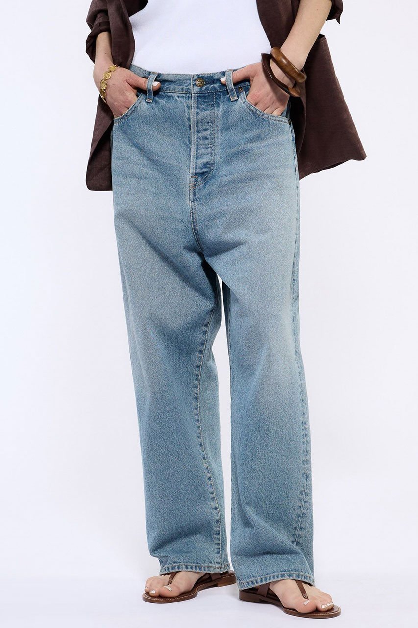 【ブリル/BRILL】のデニム5ポケットパンツ インテリア・キッズ・メンズ・レディースファッション・服の通販 founy(ファニー) 　ファッション　Fashion　レディースファッション　Fashion for Women　パンツ　Pants & Trousers　デニムパンツ・ジーンズ・美脚デニム　Denim Jeans & Pants　サルエル　Sarouel Pants, Drop-Crotch Pants　デニム　Denim, Jeans Material　ポケット　Pocket, Pocket Detail　モチーフ　Motif, Design Theme　ヴィンテージ　Vintage Style　インディゴ|ID: prp329100004386407 ipo3291000000036801023