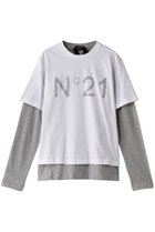 【ヌメロ ヴェントゥーノ/N°21 / MEN】の【MEN】ロゴロングスリーブTシャツ グレー|ID:prp329100004386413