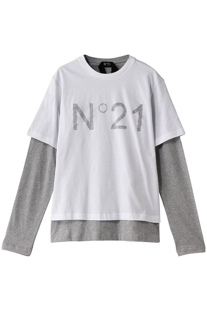 【ヌメロ ヴェントゥーノ/N°21 / MEN】の【MEN】ロゴロングスリーブTシャツ インテリア・キッズ・メンズ・レディースファッション・服の通販 founy(ファニー) https://founy.com/ ファッション Fashion メンズファッション Fashion for Men トップス・カットソー Cut & Sew Tops メンズシャツ Shirts シンプル Simple, Minimal スリーブ Sleeve, Long Sleeve / Short Sleeve フロント Front, Front Design ロング Long, Long-Length |ID: prp329100004386413 ipo3291000000034958605
