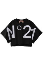 【ヌメロ ヴェントゥーノ/N°21】のロゴプリントクロップドTシャツ ブラック|ID:prp329100004386414