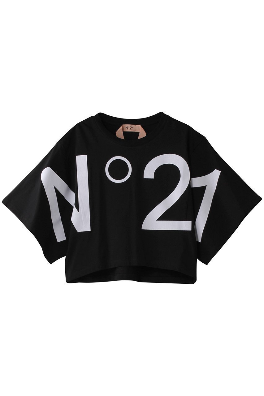 【ヌメロ ヴェントゥーノ/N°21】のロゴプリントクロップドTシャツ インテリア・キッズ・メンズ・レディースファッション・服の通販 founy(ファニー) 　ファッション　Fashion　レディースファッション　WOMEN　トップス・カットソー　Tops/Tshirt　シャツ/ブラウス　Shirts/Blouses　ロング / Tシャツ　T-Shirts　カットソー　Cut and Sewn　2025年　2025　2025春夏・S/S　Ss,Spring/Summer,2025　クロップド　Cropped　ショート　Short　スリーブ　Sleeve　バランス　Balance　プリント　Print　ワイド　Wide　夏　Summer　春　Spring　S/S・春夏　Ss・Spring/Summer　ブラック|ID: prp329100004386414 ipo3291000000030659608