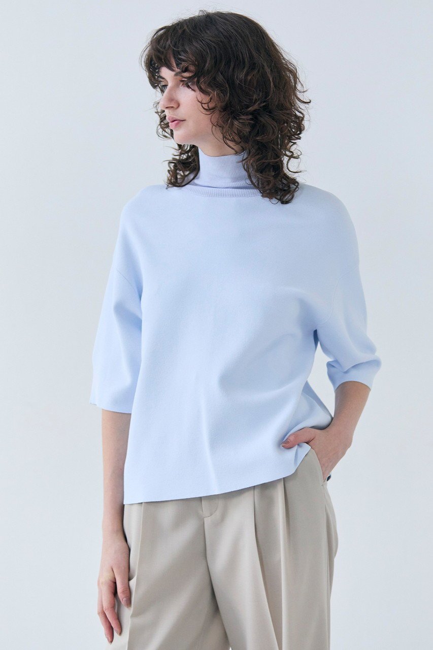 【ベイジ,/BEIGE,】のLAURA(ロラ)/半袖タートルニットトップス 人気、トレンドファッション・服の通販 founy(ファニー) 　ファッション　Fashion　レディースファッション　Fashion for Women　トップス・カットソー　Cut & Sew Tops　ニット　Knit Tops & Sweaters　カジュアルプルオーバー・ニットトップス　Pullovers & Knit Tops / Casual Pullovers　タートルネック　Turtleneck, High Neck　半袖　Short Sleeve, Half Sleeve　other-7|ID: prp329100004386417 ipo3291000000032951026