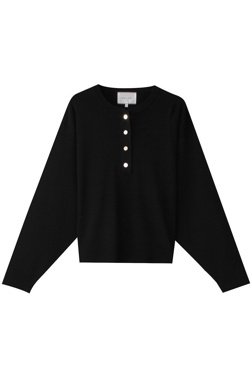 【ベイジ,/BEIGE,】のLAURA(ロラ)/スキッパー風ニットトップス インテリア・キッズ・メンズ・レディースファッション・服の通販 founy(ファニー) 　ファッション　Fashion　レディースファッション　Fashion for Women　トップス・カットソー　Cut & Sew Tops　ニット　Knit Tops & Sweaters　カジュアルプルオーバー・ニットトップス　Pullovers & Knit Tops / Casual Pullovers　シンプル　Simple, Minimal　スキッパー　Skipper, Open Collar　リュクス　Luxury, Elegant, High-End, Chic　Black|ID: prp329100004386418 ipo3291000000032951038
