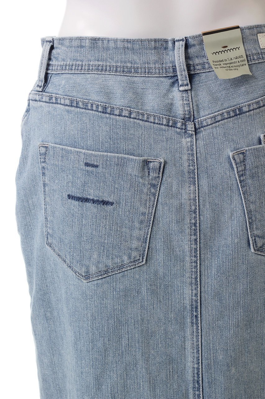 【ヤヌーク/YANUK】のスリットロングスカート 人気、トレンドファッション・服の通販 founy(ファニー) 　ファッション　Fashion　レディースファッション　Fashion for Women　スカート　Skirts　ロングスカート　Long Skirts / Maxi & Midi Skirts　ストレッチ　Stretch, Stretchy Fabric　ストレート　Straight, Straight Cut　デニム　Denim, Jeans Material　ロング　Long, Long-Length　夏　Summer　定番　Standard, Basic Item　春　Spring　S/S・春夏　SS, Spring/Summer, Warm Season　other-6|ID: prp329100004386419 ipo3291000000035813606