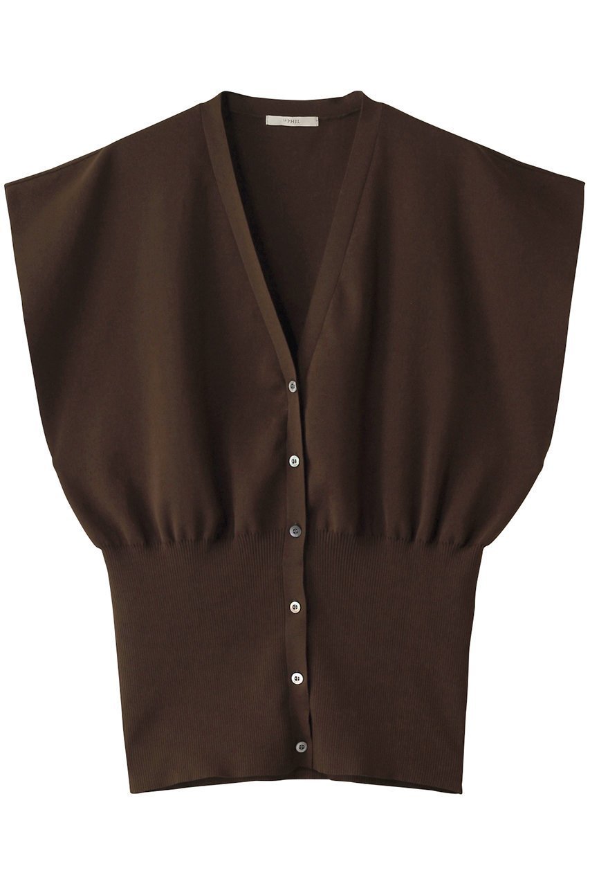 【ル フィル/LE PHIL】のライトテックカーデ インテリア・キッズ・メンズ・レディースファッション・服の通販 founy(ファニー) 　ファッション　Fashion　レディースファッション　Fashion for Women　トップス・カットソー　Cut & Sew Tops　ニット　Knit Tops & Sweaters　カーディガン・羽織り　Layered Style Cardigans　カットソー　Cut and Sewn Top　カーディガン　Cardigan, Knitwear　シンプル　Simple, Minimal　スタイリッシュ　Stylish, Fashionable　ノースリーブ　Sleeveless, No-Sleeve　ブラウン|ID: prp329100004386421 ipo3291000000035655561
