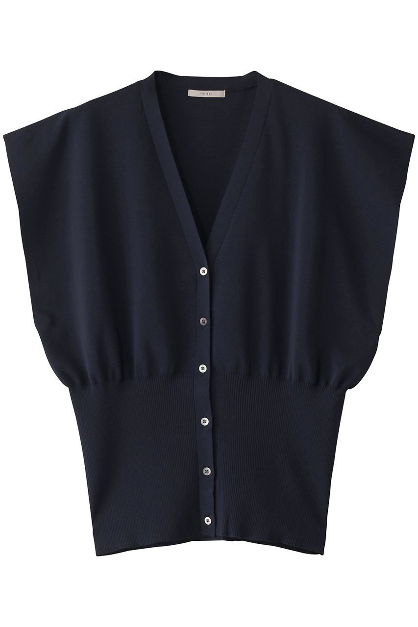 【ル フィル/LE PHIL】のライトテックカーデ インテリア・キッズ・メンズ・レディースファッション・服の通販 founy(ファニー) 　ファッション　Fashion　レディースファッション　Fashion for Women　トップス・カットソー　Cut & Sew Tops　ニット　Knit Tops & Sweaters　カーディガン・羽織り　Layered Style Cardigans　カットソー　Cut and Sewn Top　カーディガン　Cardigan, Knitwear　シンプル　Simple, Minimal　スタイリッシュ　Stylish, Fashionable　ノースリーブ　Sleeveless, No-Sleeve　ネイビー|ID: prp329100004386421 ipo3291000000035655564