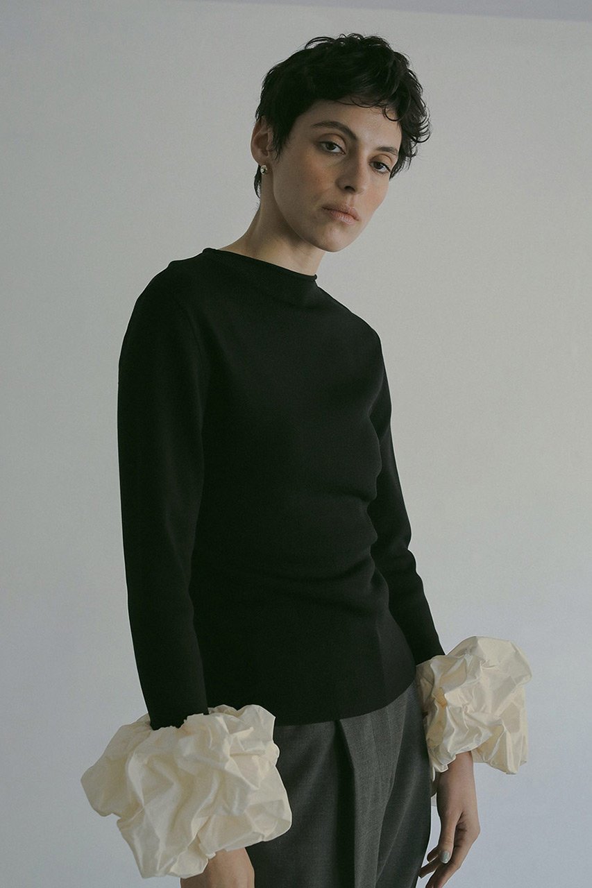 【ハー/HER.】のボリュームスリーブニットトップス 人気、トレンドファッション・服の通販 founy(ファニー) 　ファッション　Fashion　レディースファッション　Fashion for Women　トップス・カットソー　Cut & Sew Tops　ニット　Knit Tops & Sweaters　カジュアルプルオーバー・ニットトップス　Pullovers & Knit Tops / Casual Pullovers　ボリューム袖・フリルスリーブブラウス　Voluminous & Ruffle Sleeves / Puffy Sleeve Tops　デニム　Denim, Jeans Material　パターン　Pattern, Design Print　ベーシック　Basic, Essential　other-8|ID: prp329100004387735 ipo3291000000036082356
