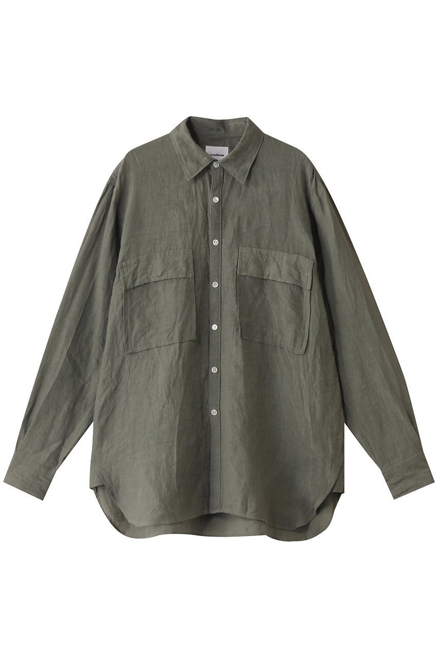 【コロン/:colon / MEN】の【MEN】1/60 Linen Cloth シャツ インテリア・キッズ・メンズ・レディースファッション・服の通販 founy(ファニー) 　ファッション　Fashion　メンズファッション　Fashion for Men　スリーブ　Sleeve, Long Sleeve / Short Sleeve　ポケット　Pocket, Pocket Detail　モダン　Modern, Contemporary　リネン　Linen, Linen Fabric　ロング　Long, Long-Length　エレガント 上品　Elegant　夏　Summer　Khaki|ID: prp329100004388949 ipo3291000000034958632