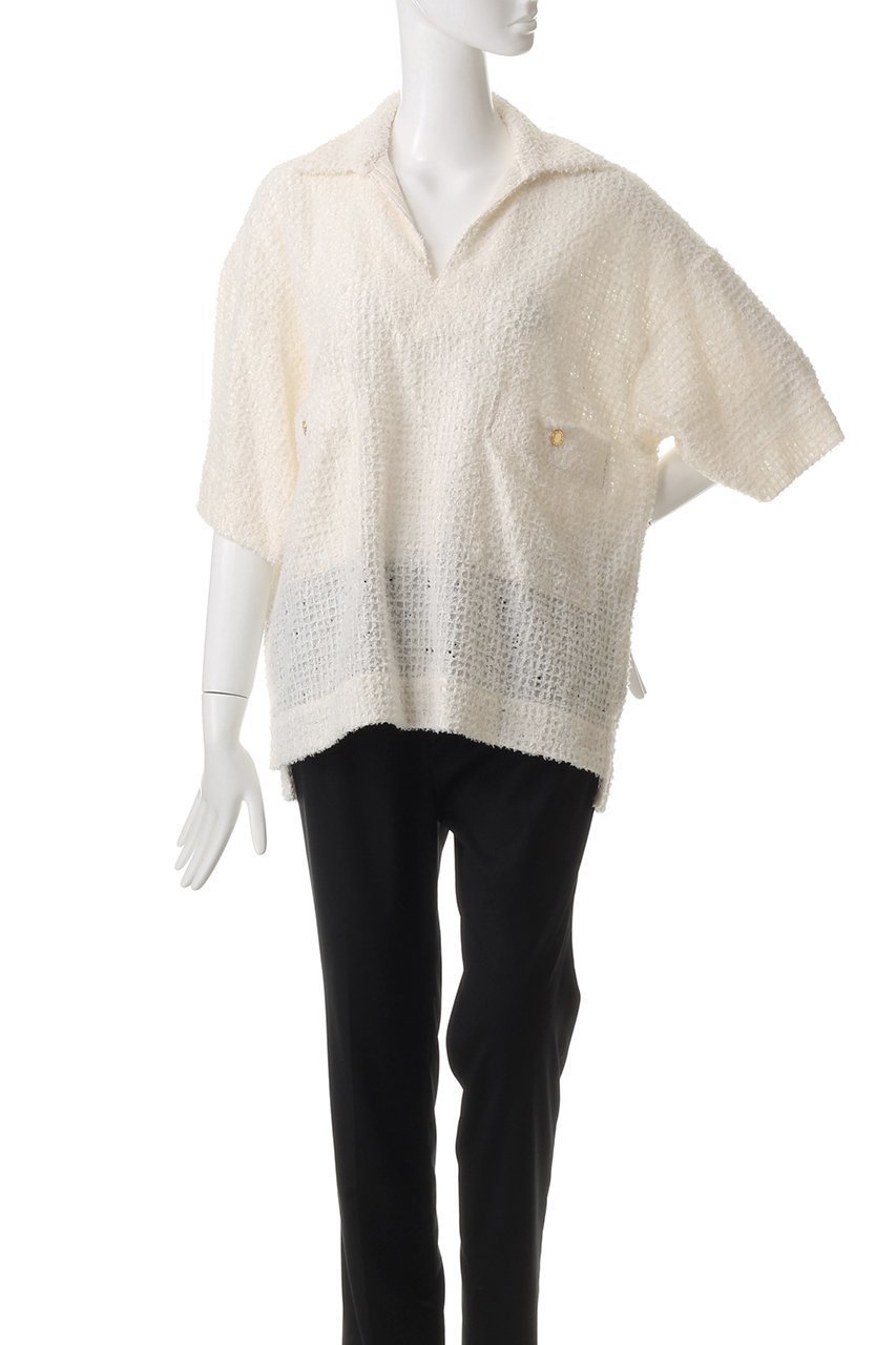 【クチュールドアダム/COUTURE D'ADAM】のDeauville パイルスキッパーシャツ 人気、トレンドファッション・服の通販 founy(ファニー) 　ファッション　Fashion　レディースファッション　Fashion for Women　トップス・カットソー　Cut & Sew Tops　シャツ・ブラウス・オフィスカジュアル　Elegant Blouses & Button-Ups　おすすめ　Recommended / Our Picks　なめらか　Smooth, Silky Texture　エレガント 上品　Elegant　サマー　Summer, Summer Style　サンダル　Sandals, Summer Shoes　ショート　Short, Short Length　シンプル　Simple, Minimal　ジーンズ　Jeans, Denim Pants　スキッパー　Skipper, Open Collar　スニーカー　Sneakers, Trainers　スリーブ　Sleeve, Long Sleeve / Short Sleeve　セットアップ　Set-Up, Coordinated Outfit　ビーチ　Beach, Seaside　フランス　France, French　リゾート　Resort, Vacation Style　夏　Summer　other-2|ID: prp329100004388957 ipo3291000000035551808