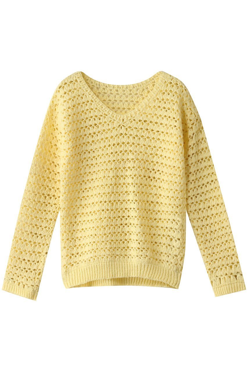 【アルアバイル/allureville】のテープヤーンハンドニットプルオーバー インテリア・キッズ・メンズ・レディースファッション・服の通販 founy(ファニー) 　ファッション　Fashion　レディースファッション　Fashion for Women　トップス・カットソー　Cut & Sew Tops　ニット　Knit Tops & Sweaters　カジュアルプルオーバー・ニットトップス　Pullovers & Knit Tops / Casual Pullovers　キャミ　Camisole, Cami Top　タンク　Tank Top, Sleeveless Top　タートルネック　Turtleneck, High Neck　リボン　Ribbon, Bow　再入荷　Restock / Back in Stock　夏　Summer　イエロー|ID: prp329100004388958 ipo3291000000035051476