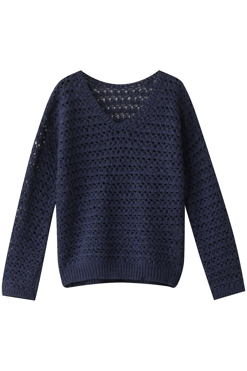 【アルアバイル/allureville】のテープヤーンハンドニットプルオーバー インテリア・キッズ・メンズ・レディースファッション・服の通販 founy(ファニー) 　ファッション　Fashion　レディースファッション　Fashion for Women　トップス・カットソー　Cut & Sew Tops　ニット　Knit Tops & Sweaters　カジュアルプルオーバー・ニットトップス　Pullovers & Knit Tops / Casual Pullovers　キャミ　Camisole, Cami Top　タンク　Tank Top, Sleeveless Top　タートルネック　Turtleneck, High Neck　リボン　Ribbon, Bow　再入荷　Restock / Back in Stock　夏　Summer　ネイビー|ID: prp329100004388958 ipo3291000000035051477