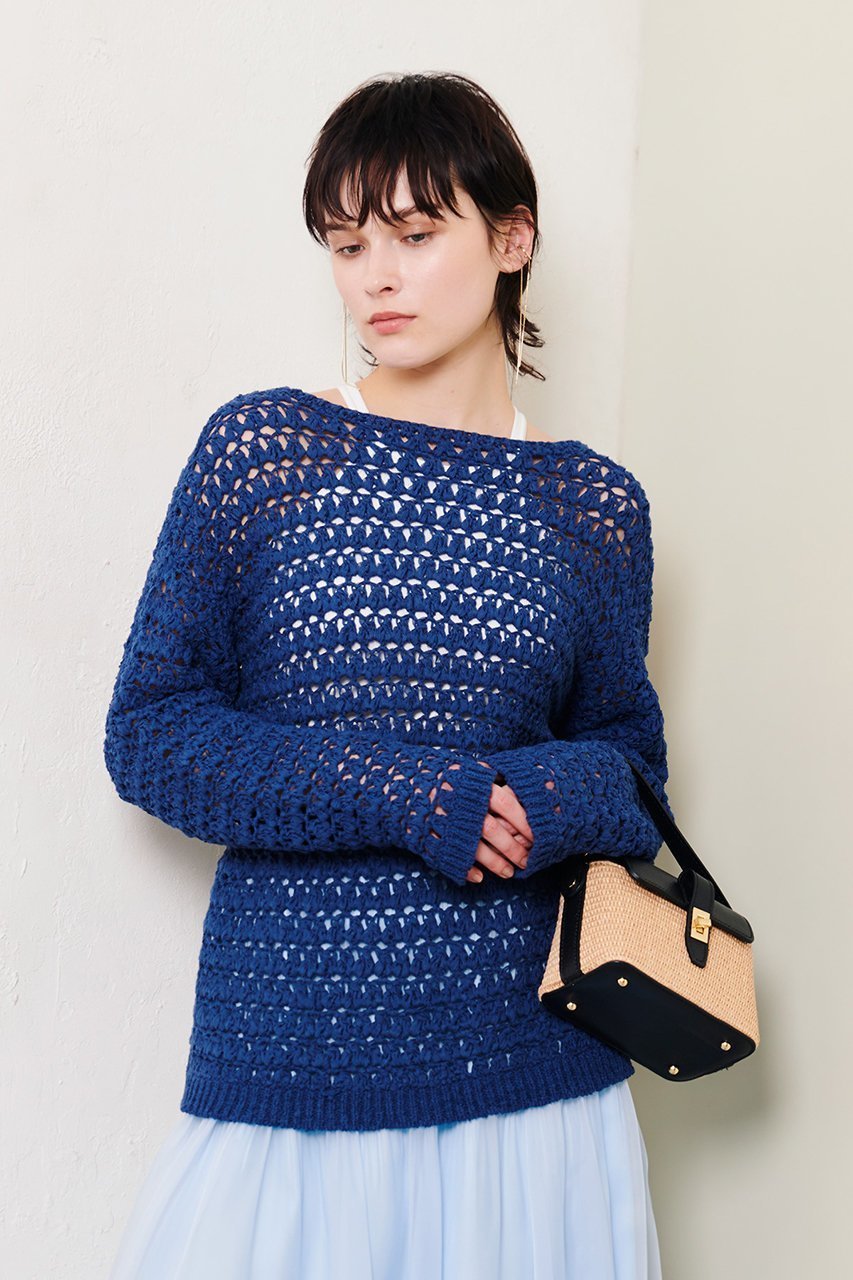 【アルアバイル/allureville】のテープヤーンハンドニットプルオーバー 人気、トレンドファッション・服の通販 founy(ファニー) 　ファッション　Fashion　レディースファッション　Fashion for Women　トップス・カットソー　Cut & Sew Tops　ニット　Knit Tops & Sweaters　カジュアルプルオーバー・ニットトップス　Pullovers & Knit Tops / Casual Pullovers　キャミ　Camisole, Cami Top　タンク　Tank Top, Sleeveless Top　タートルネック　Turtleneck, High Neck　リボン　Ribbon, Bow　再入荷　Restock / Back in Stock　夏　Summer　other-6|ID: prp329100004388958 ipo3291000000035051485