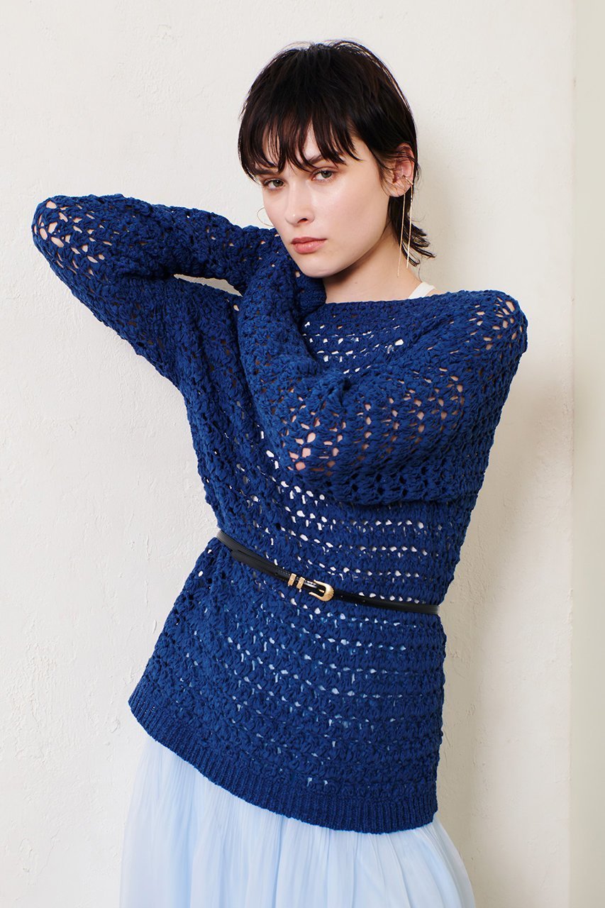 【アルアバイル/allureville】のテープヤーンハンドニットプルオーバー 人気、トレンドファッション・服の通販 founy(ファニー) 　ファッション　Fashion　レディースファッション　Fashion for Women　トップス・カットソー　Cut & Sew Tops　ニット　Knit Tops & Sweaters　カジュアルプルオーバー・ニットトップス　Pullovers & Knit Tops / Casual Pullovers　キャミ　Camisole, Cami Top　タンク　Tank Top, Sleeveless Top　タートルネック　Turtleneck, High Neck　リボン　Ribbon, Bow　再入荷　Restock / Back in Stock　夏　Summer　other-7|ID: prp329100004388958 ipo3291000000035051487