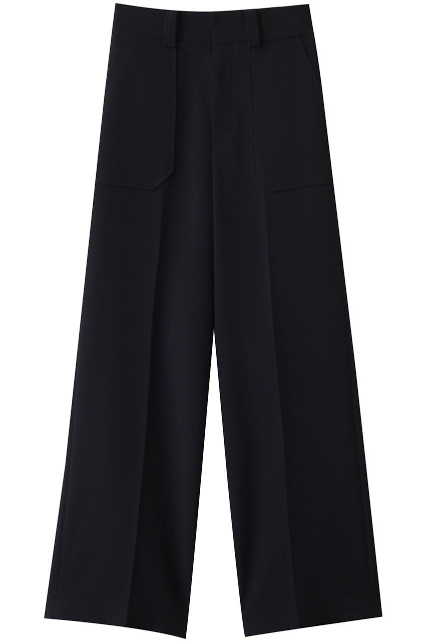 【アルアバイル/allureville】のマットストレッチストレートパンツ インテリア・キッズ・メンズ・レディースファッション・服の通販 founy(ファニー) 　ファッション　Fashion　レディースファッション　Fashion for Women　パンツ　Pants & Trousers　フロント　Front, Front Design　ワイド　Wide, Wide Fit　エレガント 上品　Elegant　ネイビー|ID: prp329100004388959 ipo3291000000032921807