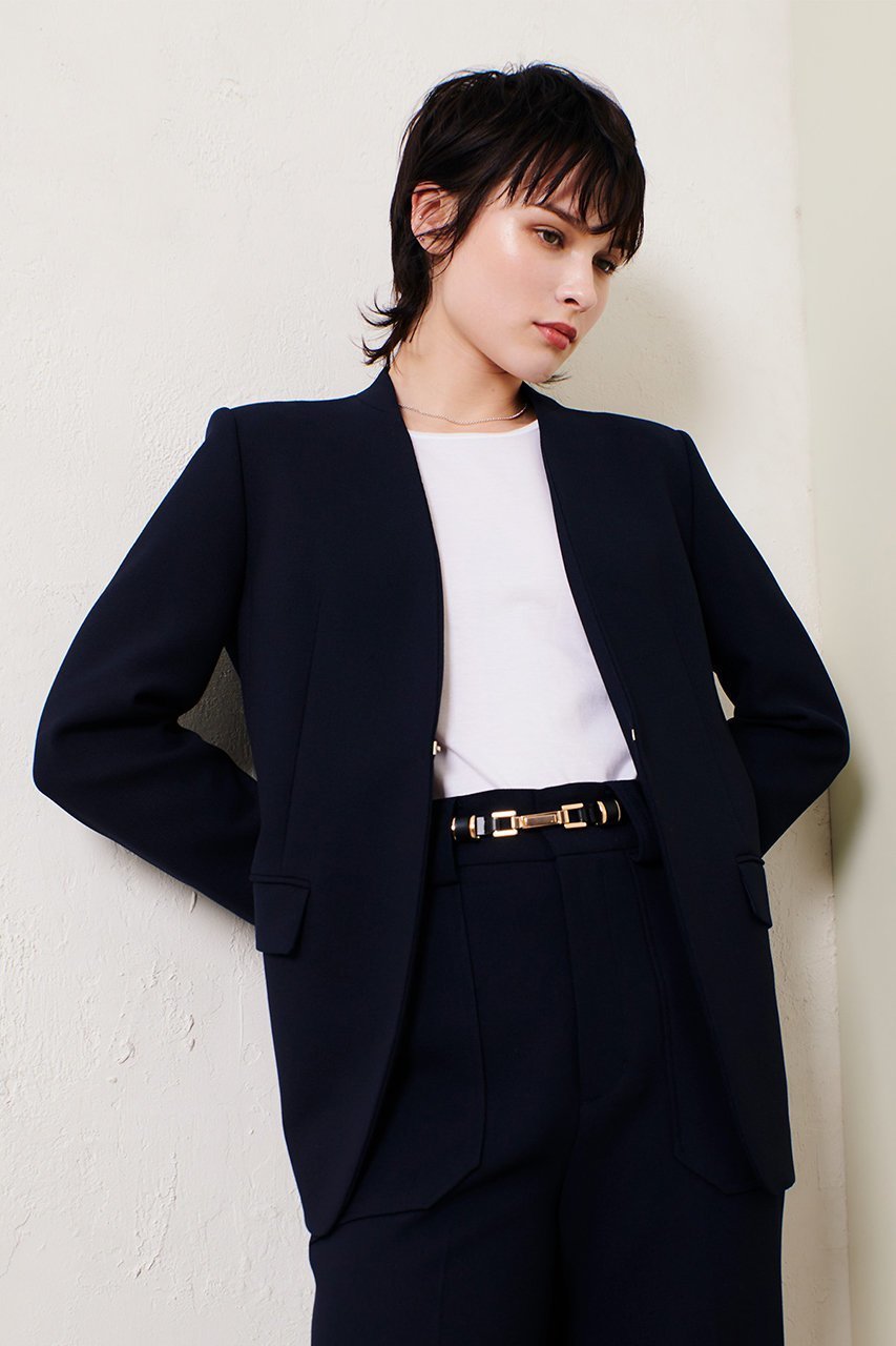 【アルアバイル/allureville】のマットストレッチノーカラージャケット 人気、トレンドファッション・服の通販 founy(ファニー) 　ファッション　Fashion　レディースファッション　Fashion for Women　アウター　Coat / Outerwear Collection　レディースジャケット・軽アウター　Jackets　ノーカラージャケット / シンプル上品コーデ　Collarless Jackets　ジャケット　Jacket, Outerwear　ビジネス 仕事 通勤　Business / Work / Commuting　ボトム　Bottoms, Lower Wear　ワイド　Wide, Wide Fit　other-8|ID: prp329100004388960 ipo3291000000032964733