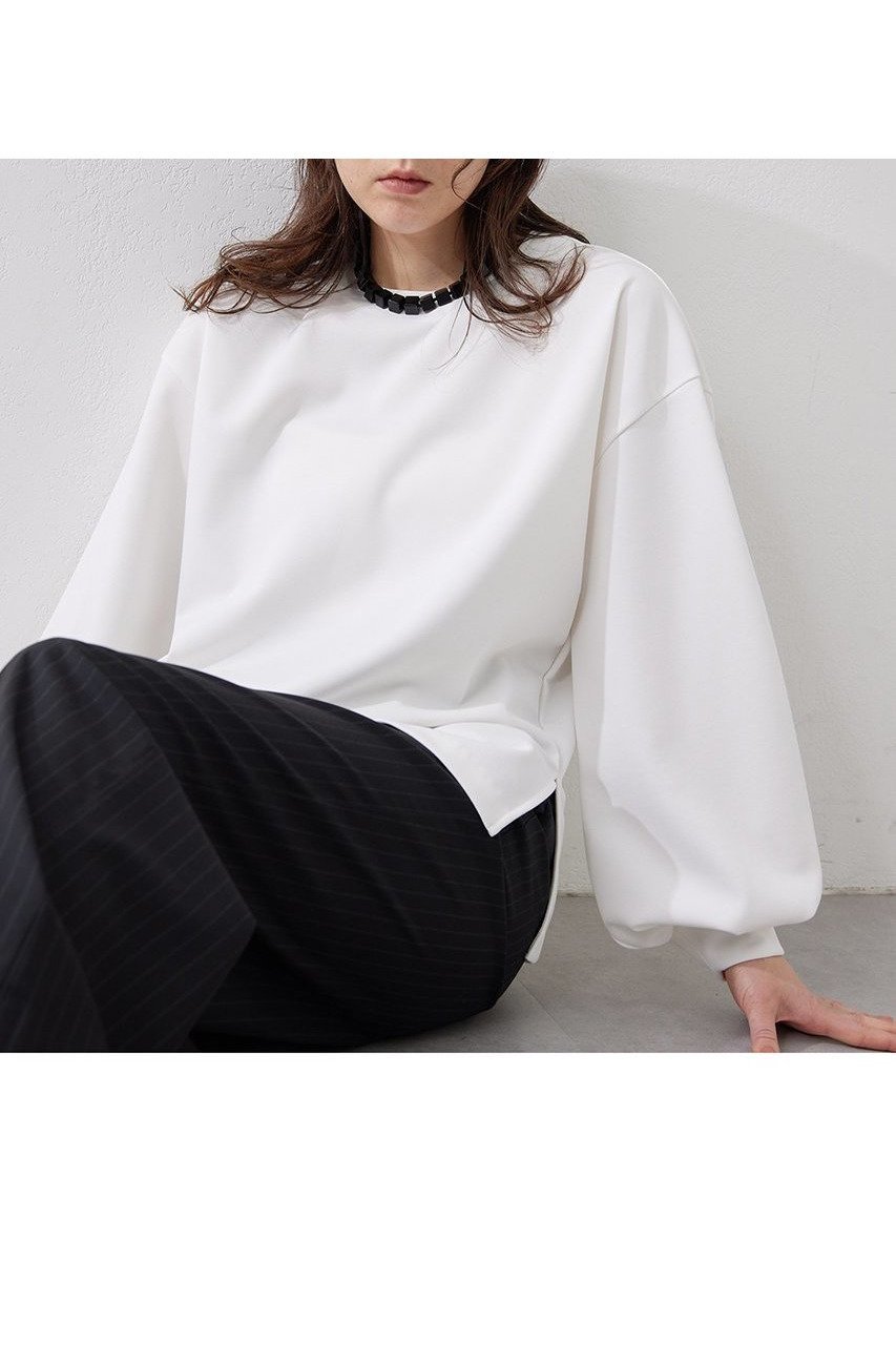 【ウィムガゼット/Whim Gazette】のバックパイルプルオーバー インテリア・キッズ・メンズ・レディースファッション・服の通販 founy(ファニー) 　ファッション　Fashion　レディースファッション　WOMEN　トップス・カットソー　Tops/Tshirt　シャツ/ブラウス　Shirts/Blouses　ロング / Tシャツ　T-Shirts　プルオーバー　Pullover　カットソー　Cut and Sewn　カットソー　Cut And Sew　ストレッチ　Stretch　スマート　Smart　スリーブ　Sleeve　セットアップ　Set Up　ロング　Long　おすすめ　Recommend　オフホワイト|ID: prp329100004388963 ipo3291000000030682014