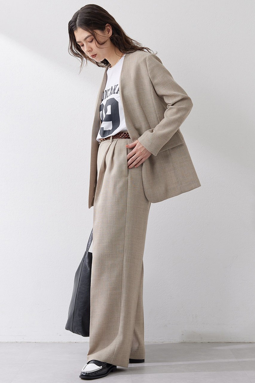 【ウィムガゼット/Whim Gazette】のジュートライクタックパンツ 人気、トレンドファッション・服の通販 founy(ファニー) 　ファッション　Fashion　レディースファッション　Fashion for Women　パンツ　Pants & Trousers　おすすめ　Recommended / Our Picks　クール　Cool, Chic　セットアップ　Set-Up, Coordinated Outfit　フロント　Front, Front Design　ワイド　Wide, Wide Fit　エレガント 上品　Elegant　other-3|ID: prp329100004388966 ipo3291000000032813754