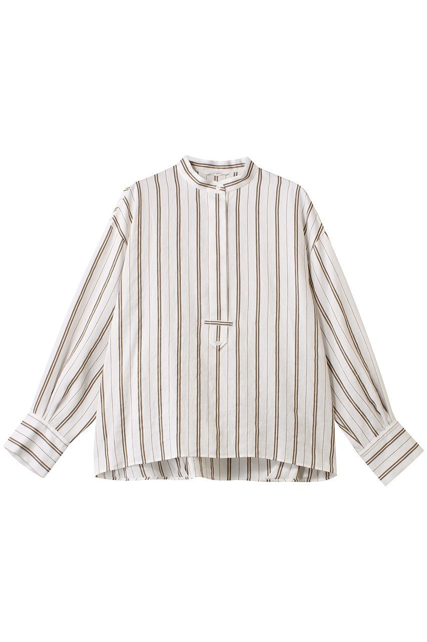 【プレインピープル/PLAIN PEOPLE】のランダムストライプブラウス 人気、トレンドファッション・服の通販 founy(ファニー) 　ファッション　Fashion　レディースファッション　Fashion for Women　トップス・カットソー　Cut & Sew Tops　シャツ・ブラウス・オフィスカジュアル　Elegant Blouses & Button-Ups　シンプル　Simple, Minimal　スリーブ　Sleeve, Long Sleeve / Short Sleeve　リネン　Linen, Linen Fabric　リラックス　Relax, Relaxed Fit　ロング　Long, Long-Length　再入荷　Restock / Back in Stock　春　Spring　 other-1|ID: prp329100004388975 ipo3291000000032706292