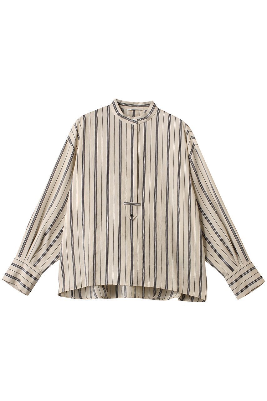 【プレインピープル/PLAIN PEOPLE】のランダムストライプブラウス インテリア・キッズ・メンズ・レディースファッション・服の通販 founy(ファニー) 　ファッション　Fashion　レディースファッション　Fashion for Women　トップス・カットソー　Cut & Sew Tops　シャツ・ブラウス・オフィスカジュアル　Elegant Blouses & Button-Ups　シンプル　Simple, Minimal　スリーブ　Sleeve, Long Sleeve / Short Sleeve　リネン　Linen, Linen Fabric　リラックス　Relax, Relaxed Fit　ロング　Long, Long-Length　再入荷　Restock / Back in Stock　春　Spring　ベージュ|ID: prp329100004388975 ipo3291000000032706294