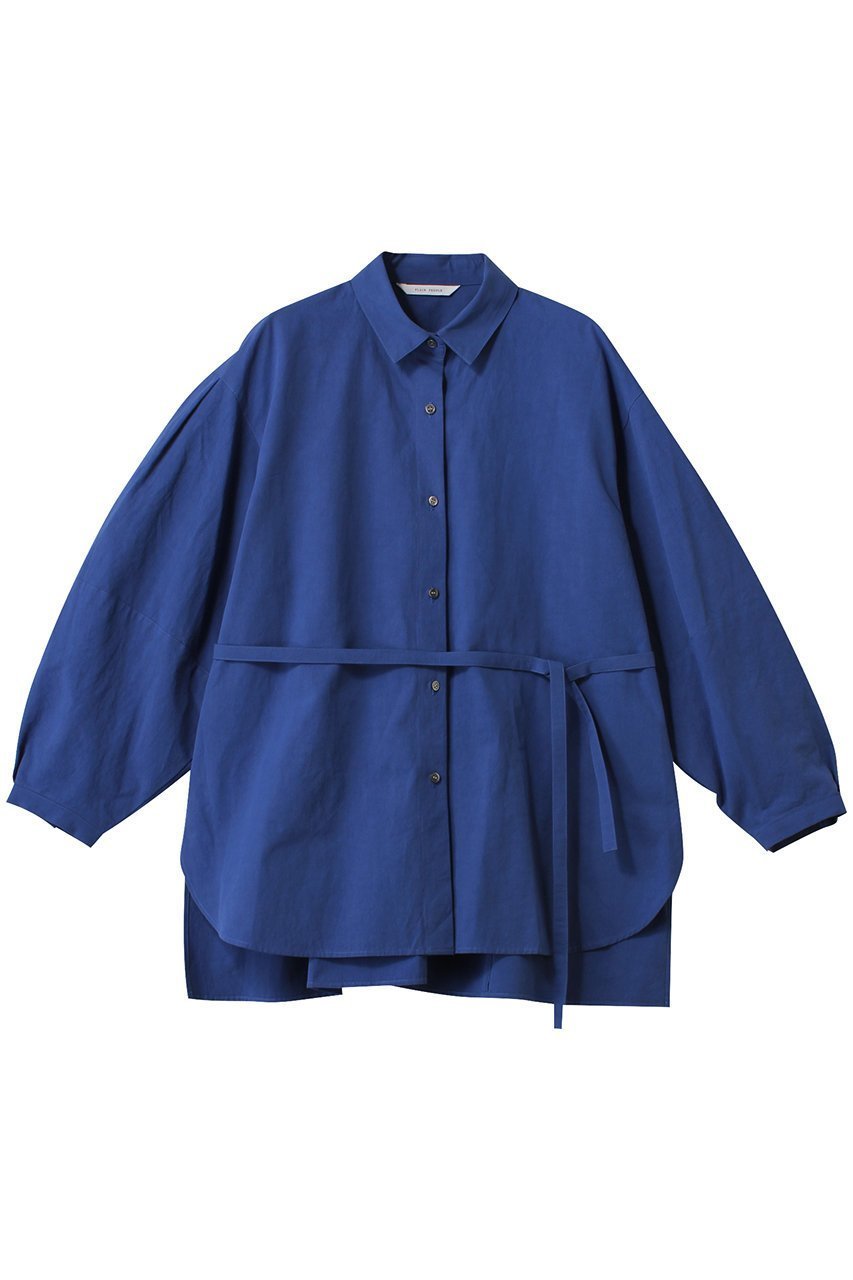【プレインピープル/PLAIN PEOPLE】のバックギャザーブラウス インテリア・キッズ・メンズ・レディースファッション・服の通販 founy(ファニー) 　ファッション　Fashion　レディースファッション　Fashion for Women　トップス・カットソー　Cut & Sew Tops　シャツ・ブラウス・オフィスカジュアル　Elegant Blouses & Button-Ups　バッグ　Bags　スリーブ　Sleeve, Long Sleeve / Short Sleeve　リネン　Linen, Linen Fabric　ロング　Long, Long-Length　エレガント 上品　Elegant　ブルー|ID: prp329100004388976 ipo3291000000032706301