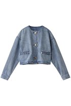【サードマガジン/THIRD MAGAZINE】のノーカラーデニムジャケット ブリーチ|ID: prp329100004388999 ipo3291000000036180739